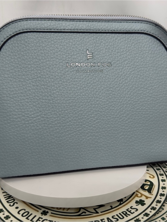 London Fog Handbags - London Fog Light Blue Pebbled small tote with Silver Logo